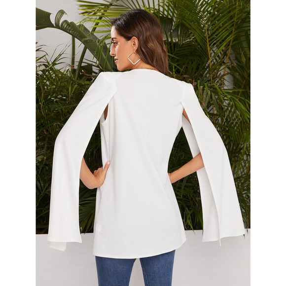❗️ Slit arm Cape Blazer minimalist white - Picture 3 of 6
